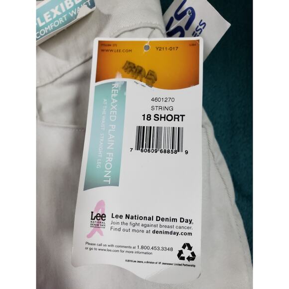 Lee Pants Size 18 Short Womens Beige Stretch Chino Khaki Relaxed Straight NWT - Picture 4 of 16